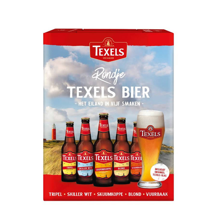 Texels biergeschenk doos met glas. Rondje Texels bier