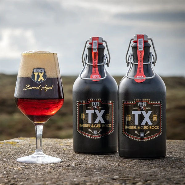 TX Barrel Aged Bockbier met Glas