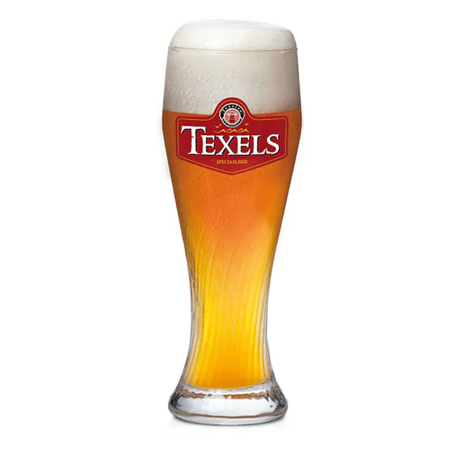Texel-Bierglas. Hohes Glas für echtes Texeler Bier.
